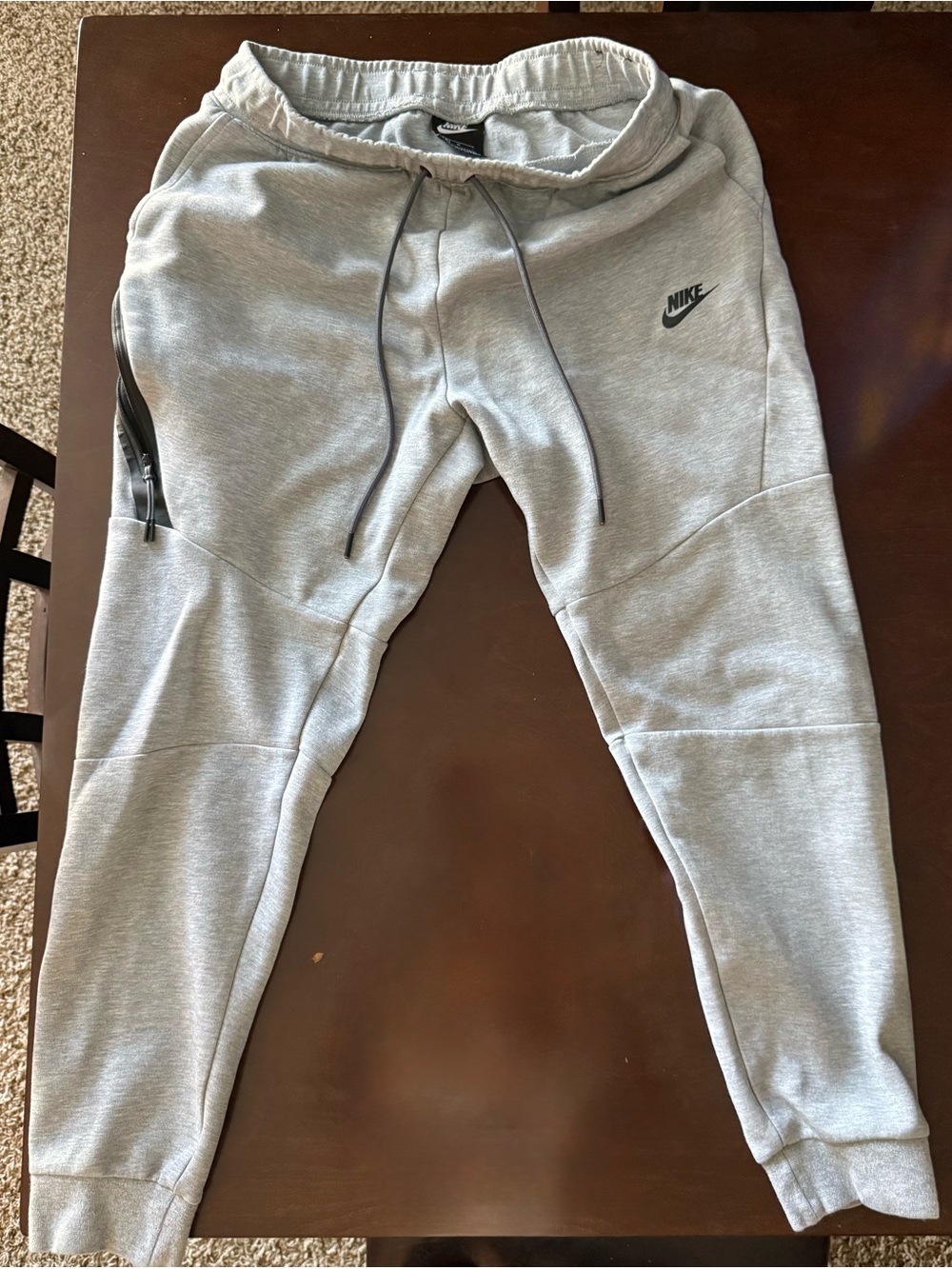 Nike Light Gray Men's Jogger Sweatpants with Zip Pocket